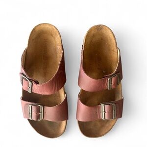 HAFLINGER ANDREA MULES Leather Burdeos Burgundy 38